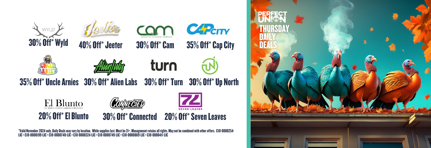 Thursday November 2024 Daily Deals at Perfect Union